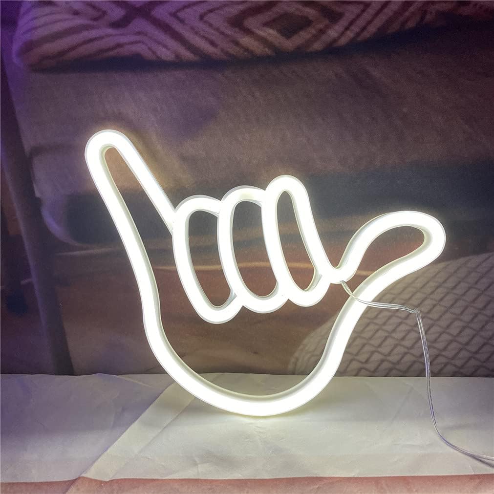 Hand Shape Finger Neon Sign Lights Hanging Decorative Neon Light USB or Battery Operated