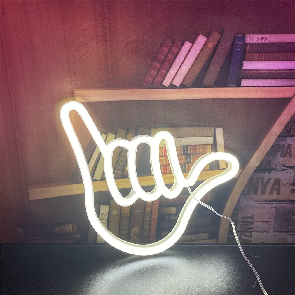 Hand Shape Finger Neon Sign Lights Hanging Decorative Neon Light USB or Battery Operated