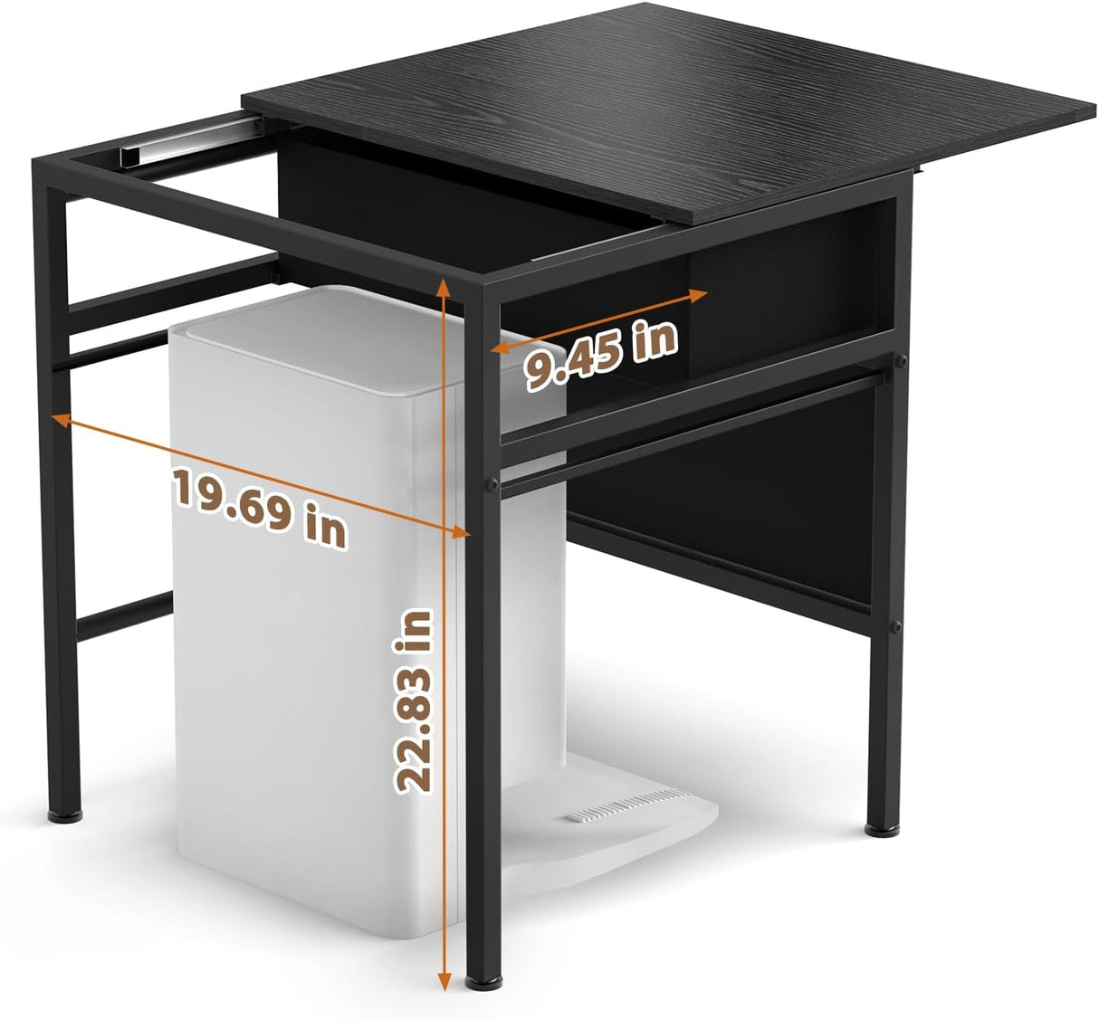 Qmetalart Robot Vacuum Cabinet, Hidden End Side Table, Modern Side Table Storage Cabinet