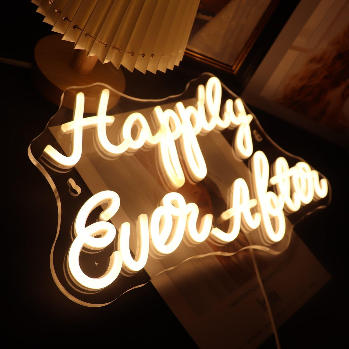 Led Happily Ever After Neon Sign USB Powered with Dimmer Switch Neon Decor Lights