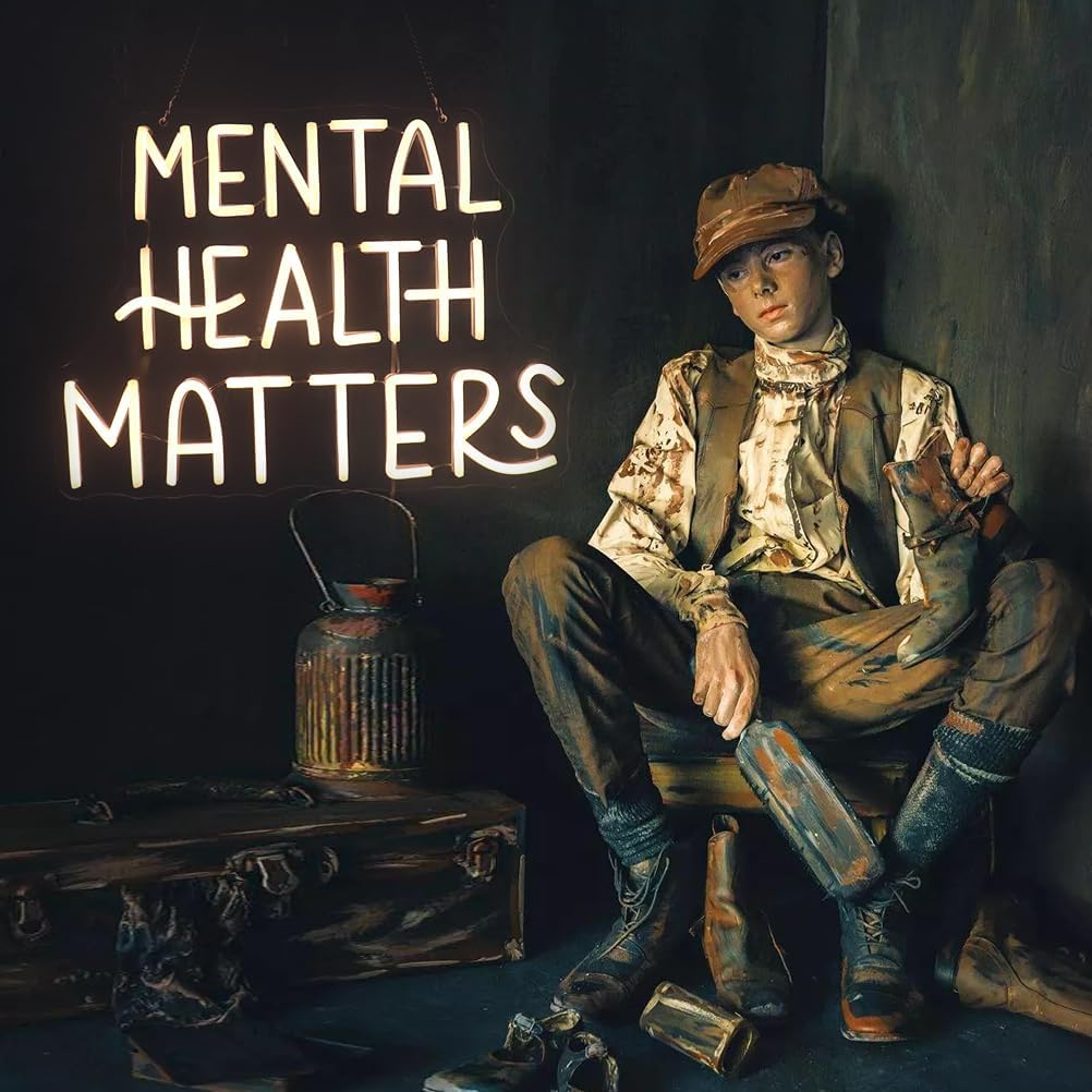 Mental Health Matters Neon Sign, USB Dimmer Light, Positive Quotes