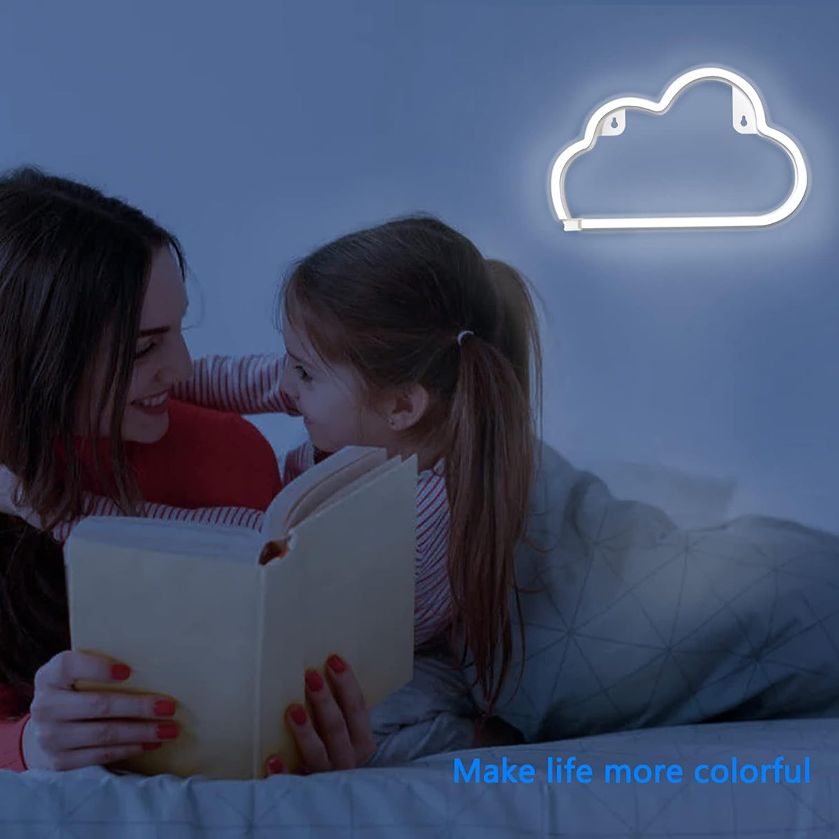 Cloud Neon Signs, LED Light for Wall Decor, Battery or USB Powered Sign Shaped Decoration Lights