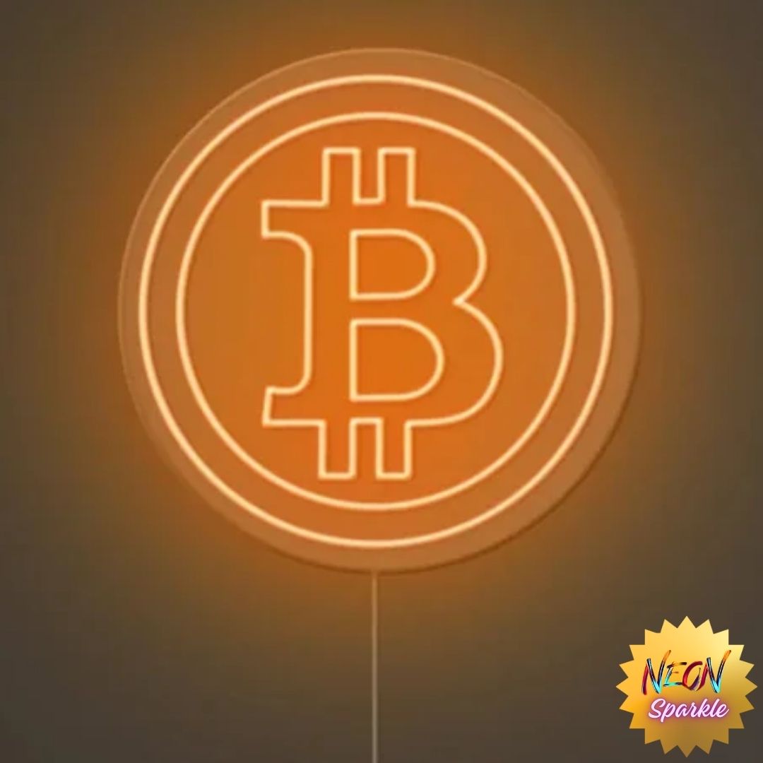Bitcoin Neon Sign - Bold Cryptocurrency LED Decor by Neon Sparkle