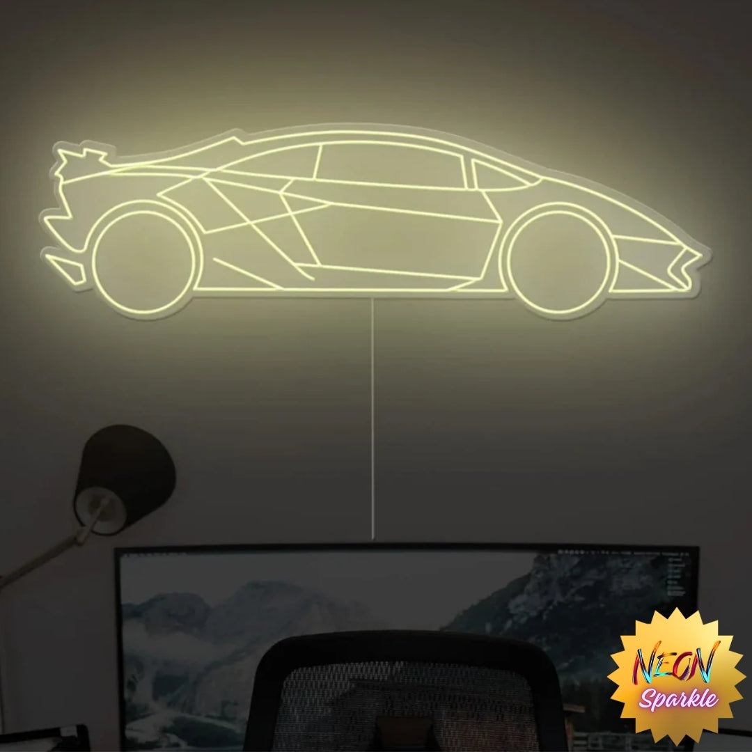 Lamborghini Car Neon Sign - Luxurious LED Auto Decor by Neon Sparkle