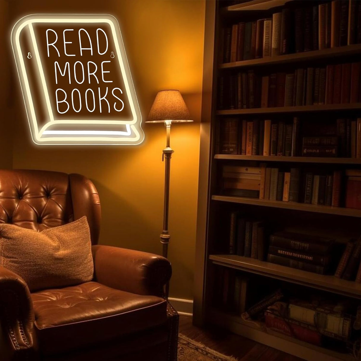 Read More Books Neon Signs for Wall Decor, Dimmable Book Classroom