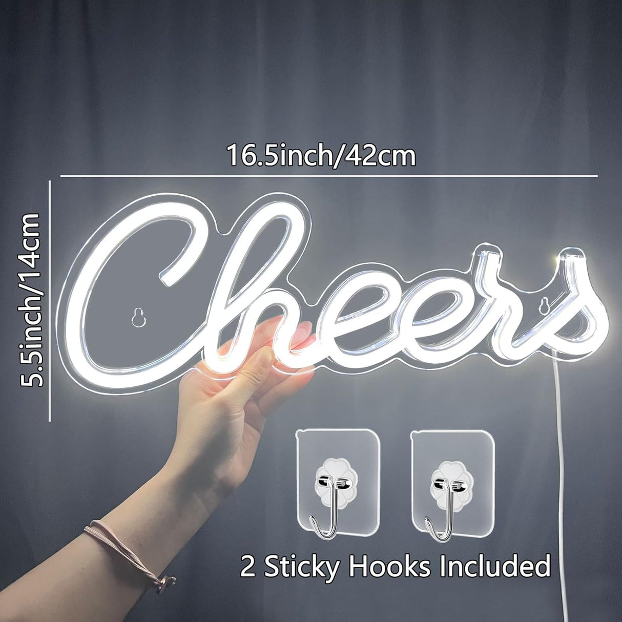 Cheers Neon Sign for Wall Decor, LED Neon Bar Light Sign,USB Powered Wall Neon Light up Sign for