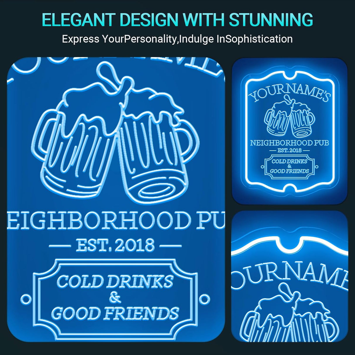 Neon Sign Customizable Home Bar For Man Cave,Custom Led Sign For Personalized Gifts For Father