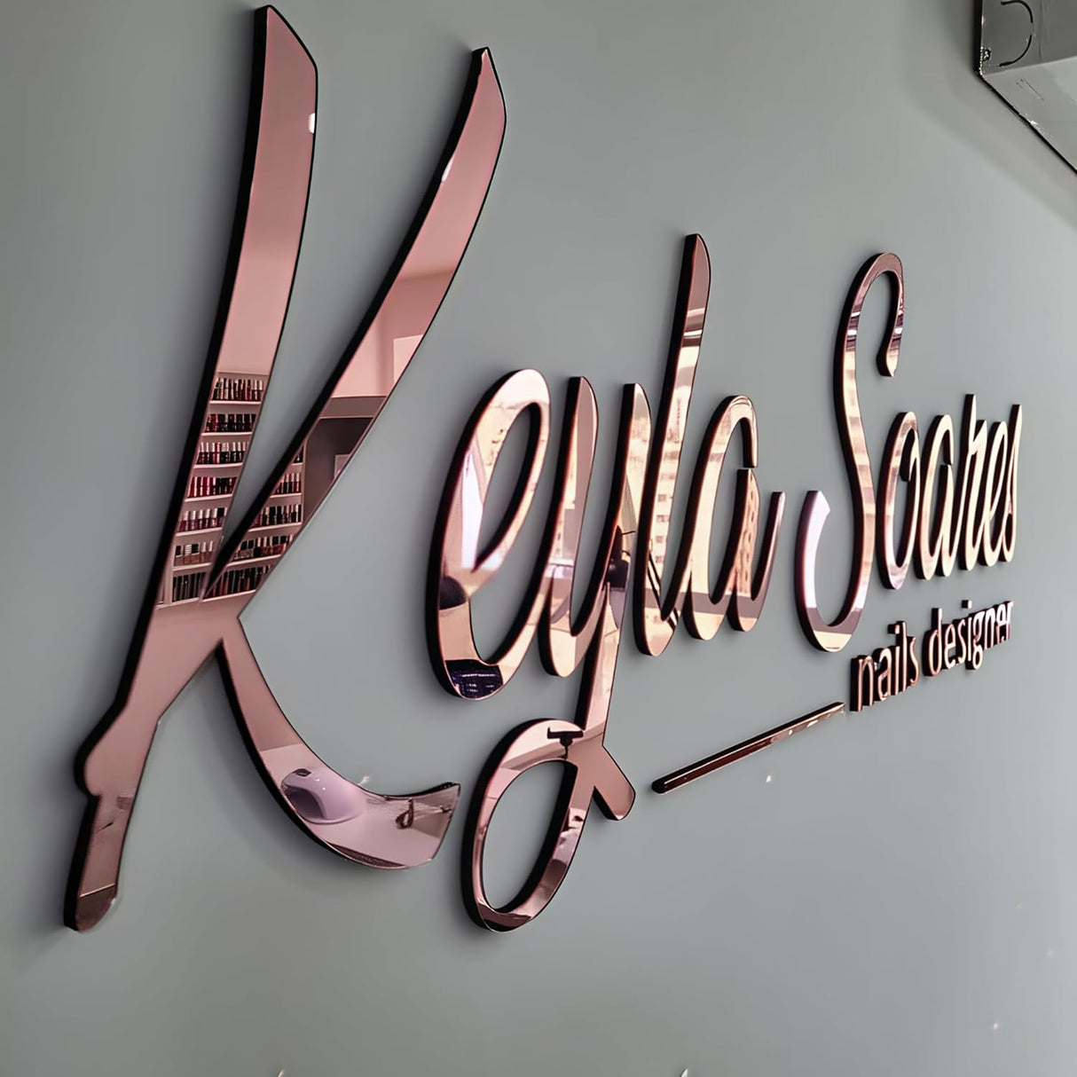 Handmade Professional 3D Laser Cut Custom Acrylic Sign Personalized for Wall, Salon Office Company
