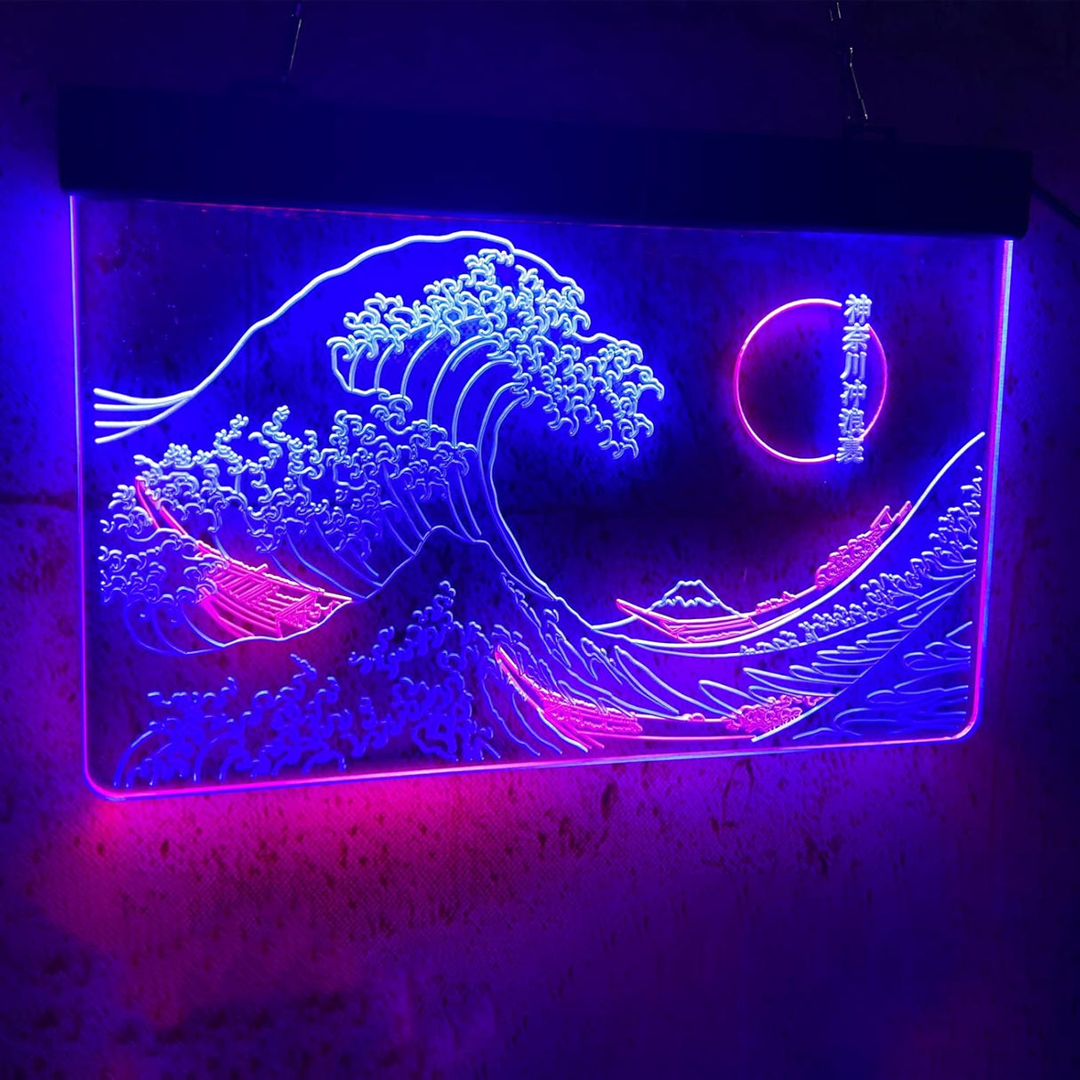 The Great Wave Off Kanagawa Neon Sign for Wall Decor, Handmade Japanese Wave LED Sign
