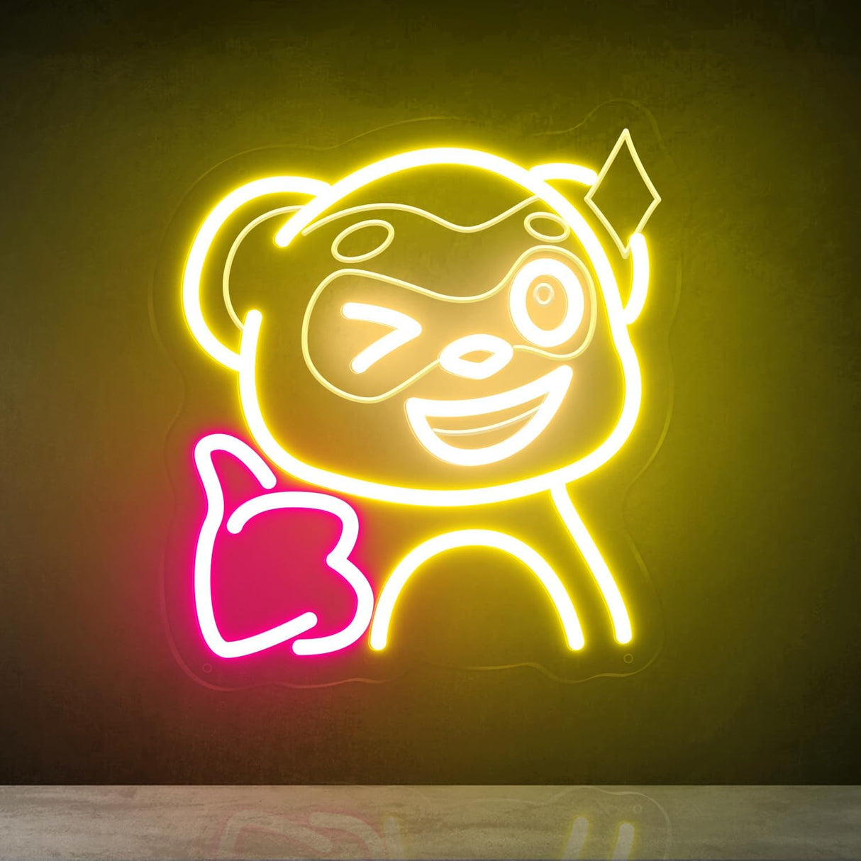 Thumbs Up LED Wall Light, 12x11 Inch USB-Powered Gaming Room Decor, Safe Silicone