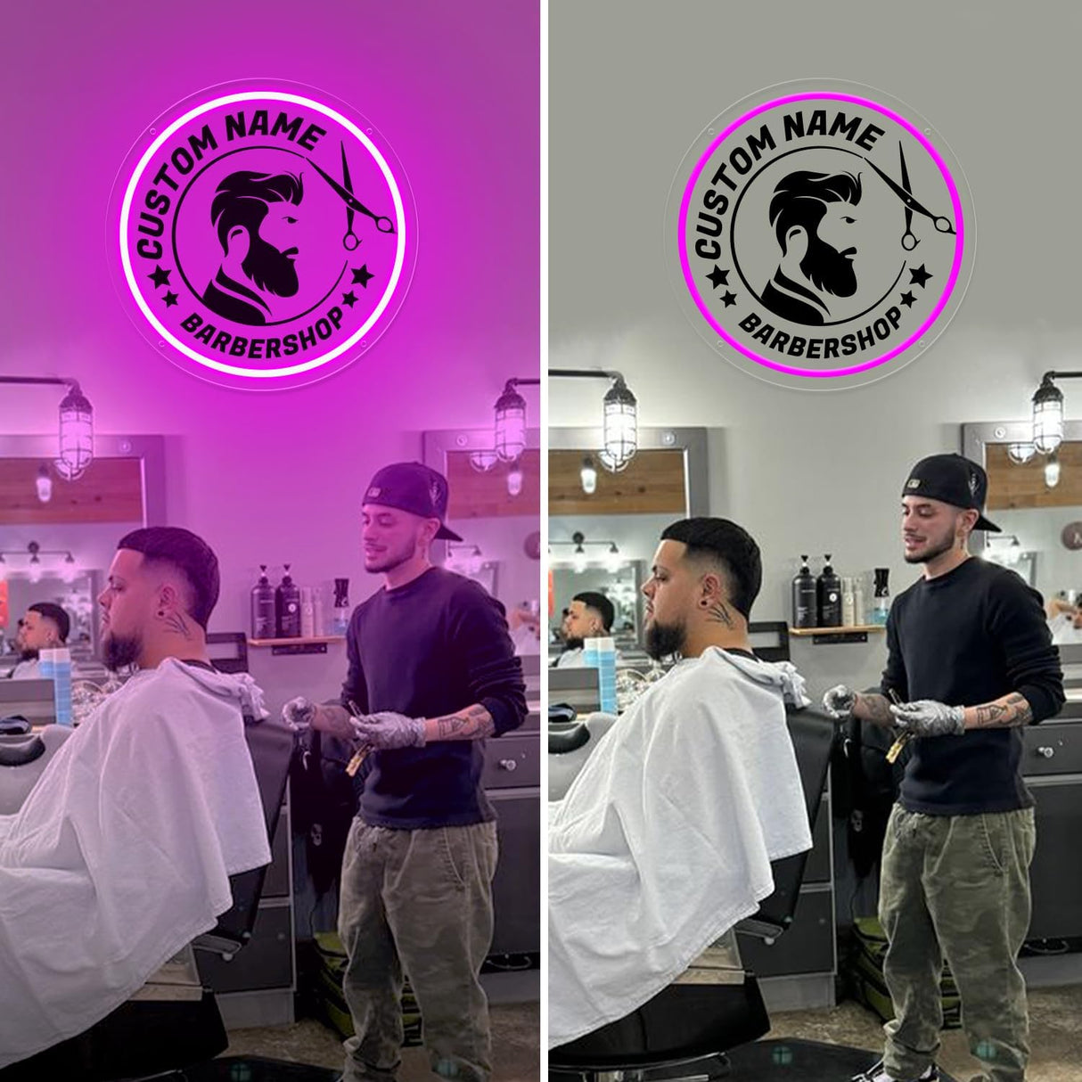 Neon Sign,USB Neon Sign For Hair Salon,3D Engraved Barber’s Opening Welcome led Sign