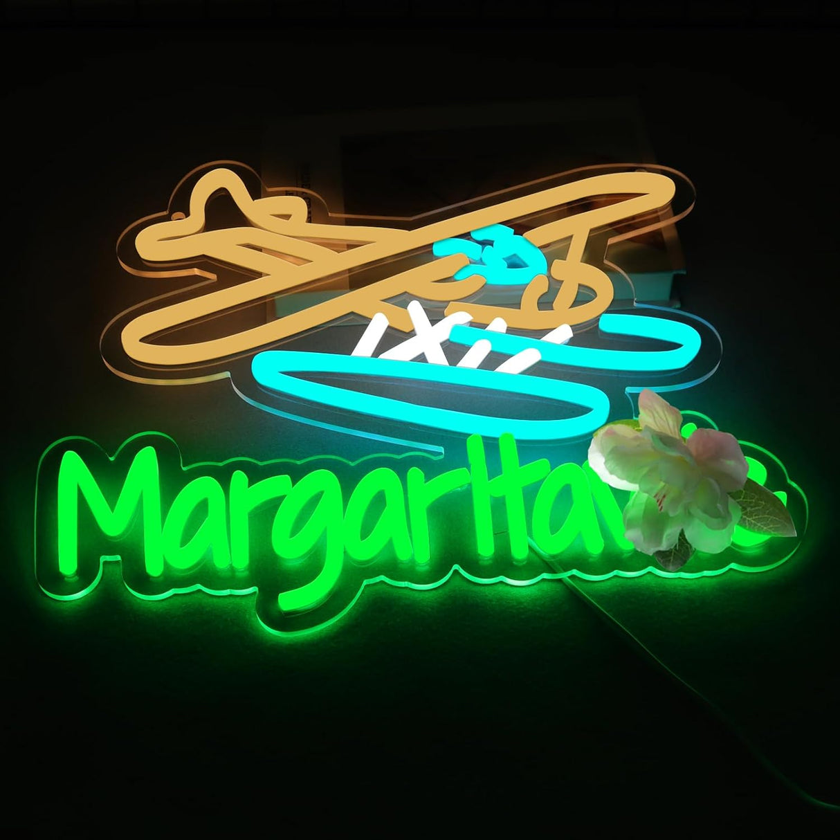 Beer Neon Signs for Wall Decor Mar.garitaville Airplane Neon Lights