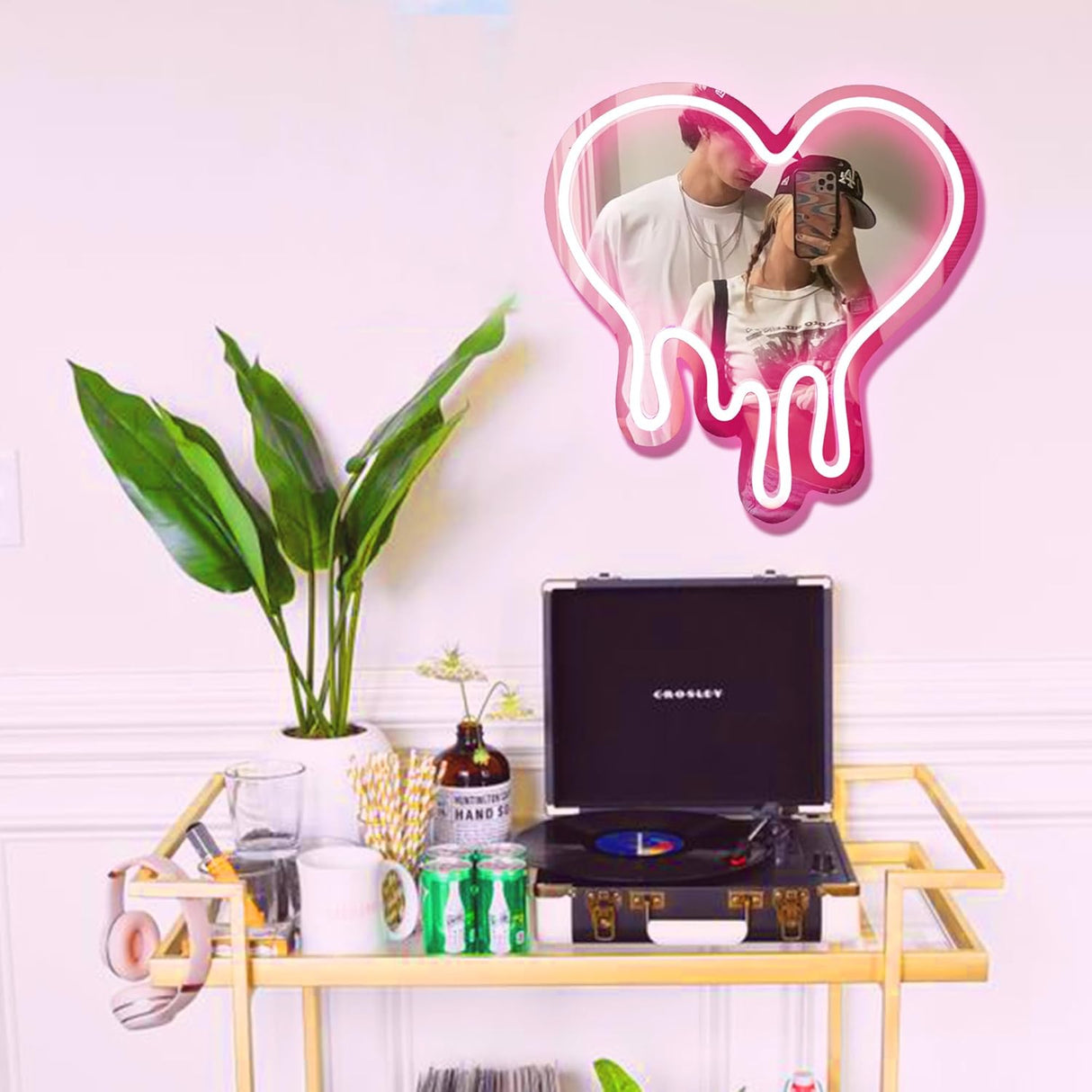 Heart Neon Sign - Heart-Melting Wall Decor, USB Powered LED Light in Pink