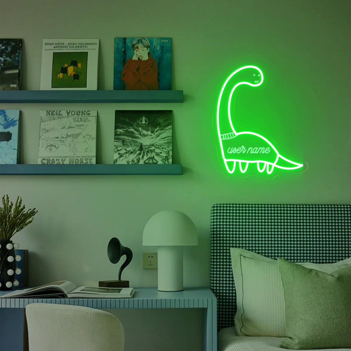 Custom Name Kids Night Light, Dinosaur Room Decor, USB-Powered Nursery Lamp,
