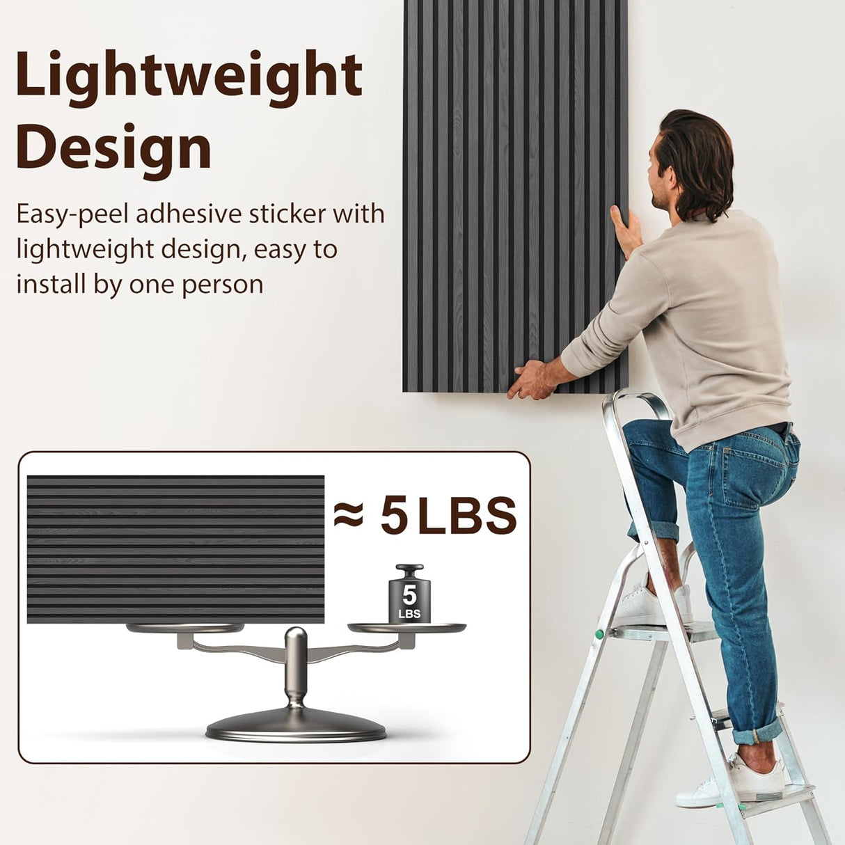 Qmetalart Acoustic Wall Panels 2 Pack 47.2"×23.6"Wall Panels for Interior Wall Decor Matte Black Slat Wall with Self-