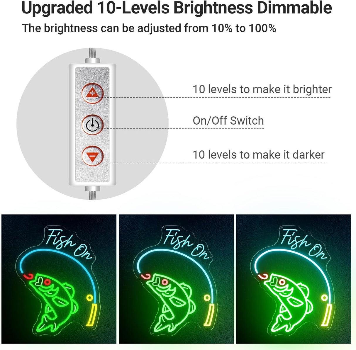 Ice Blue Lemon Fishing Pole, USB-Powered Acrylic LED Wall Art, Fishing Enthusiast Gift for Bedroom