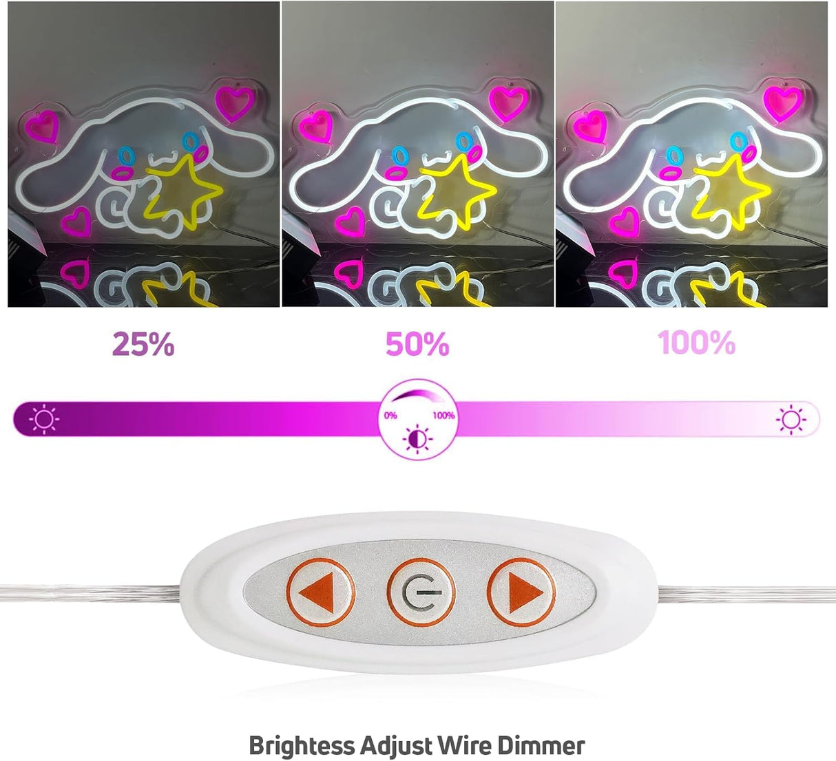 Cinnamoroll Neon Sign Anime Light, 3D Wall Art Cute LED Neon for Bedroom Game Room Apartment