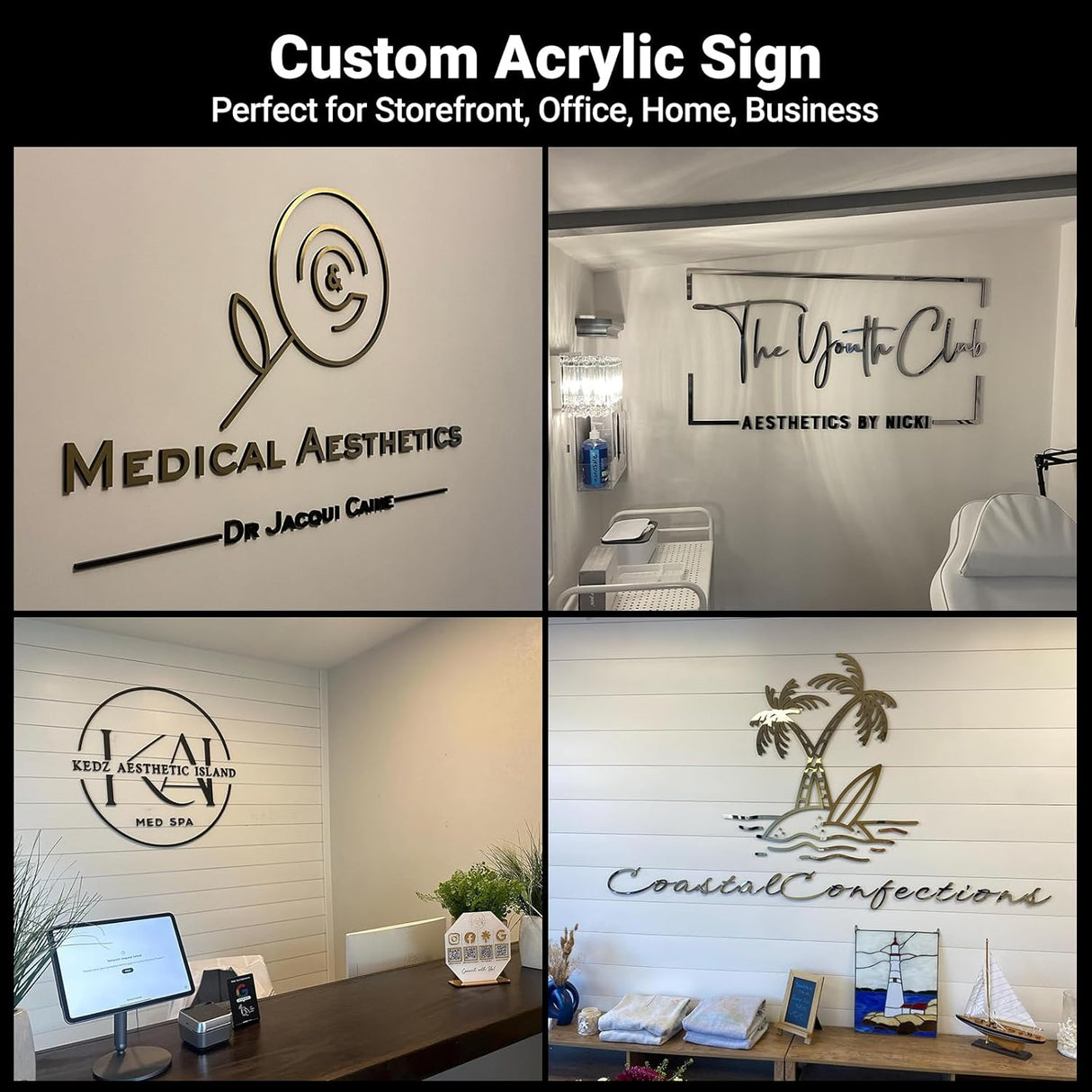 Handmade Professional 3D Laser Cut Acrylic Stainless Steel Letter Personalized for Wall