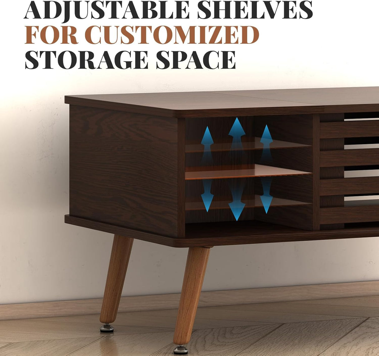 Qmetalart Lift Top Coffee Table with Storage, Mid Century Modern Coffee Table, Central