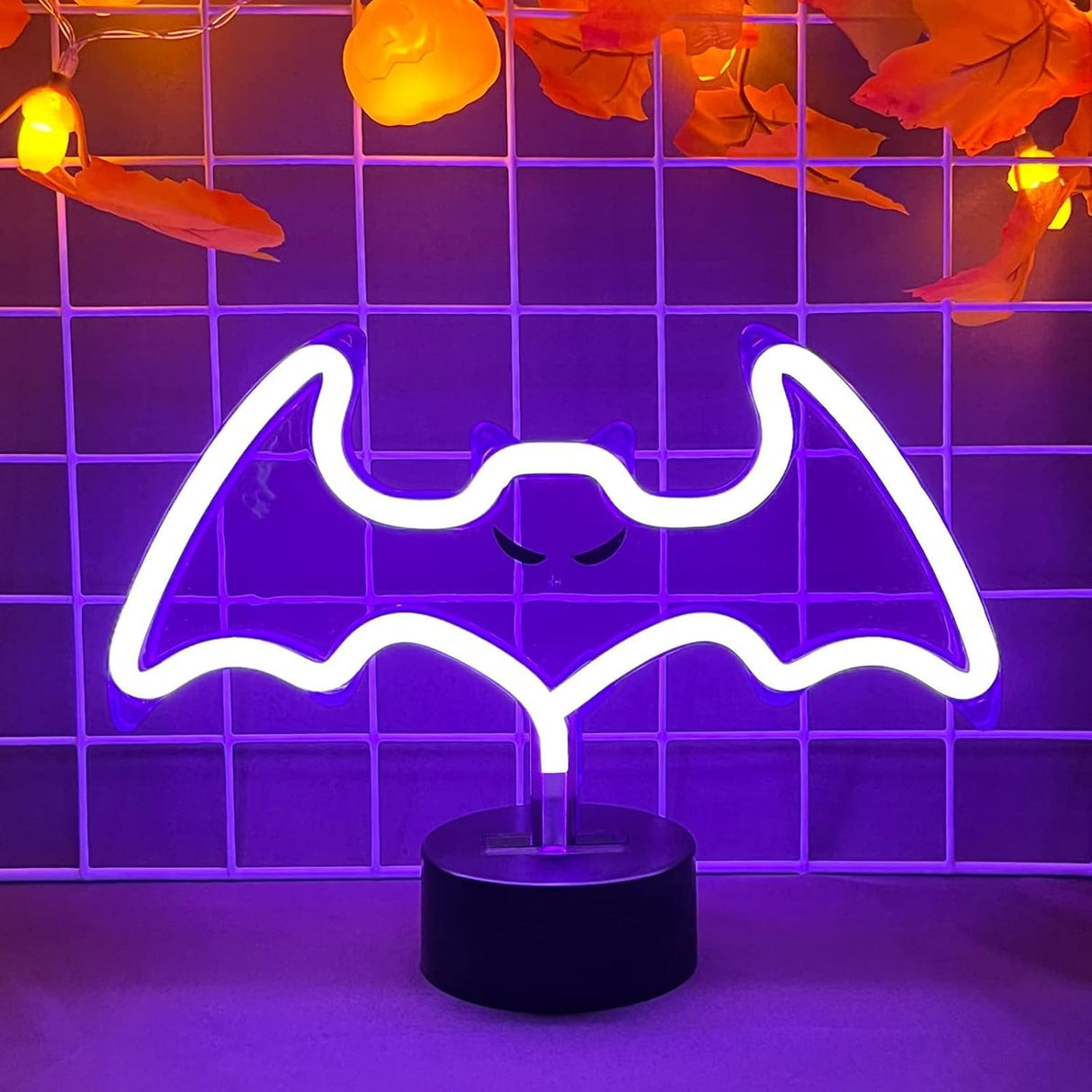 Cloud and Purple Bat Neon Sign Bundled Goods