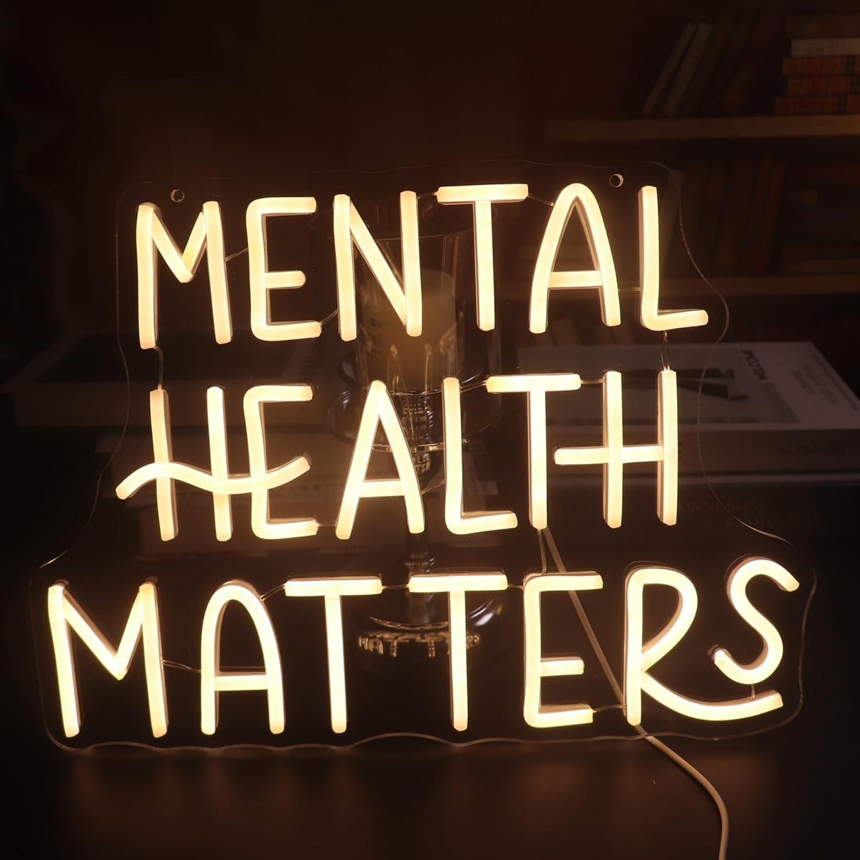 Mental Health Matters Neon Sign, USB Dimmer Light, Positive Quotes