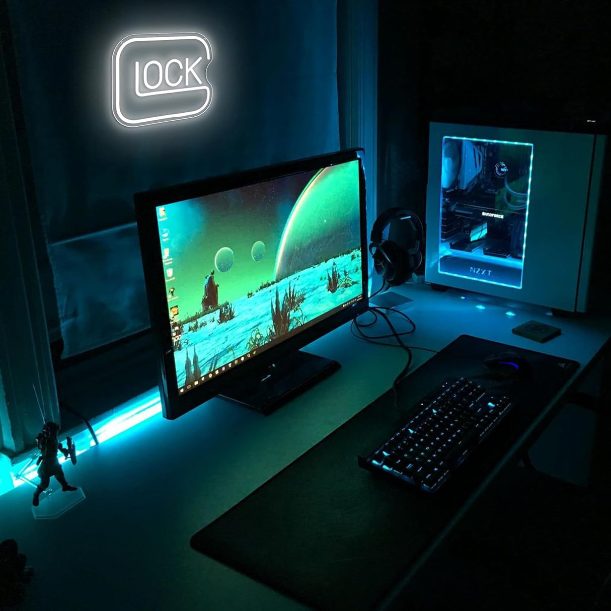 Lock Neon Signs for Wall Decor,Dimmable Game Neon Light for Gamer,Usb Powered