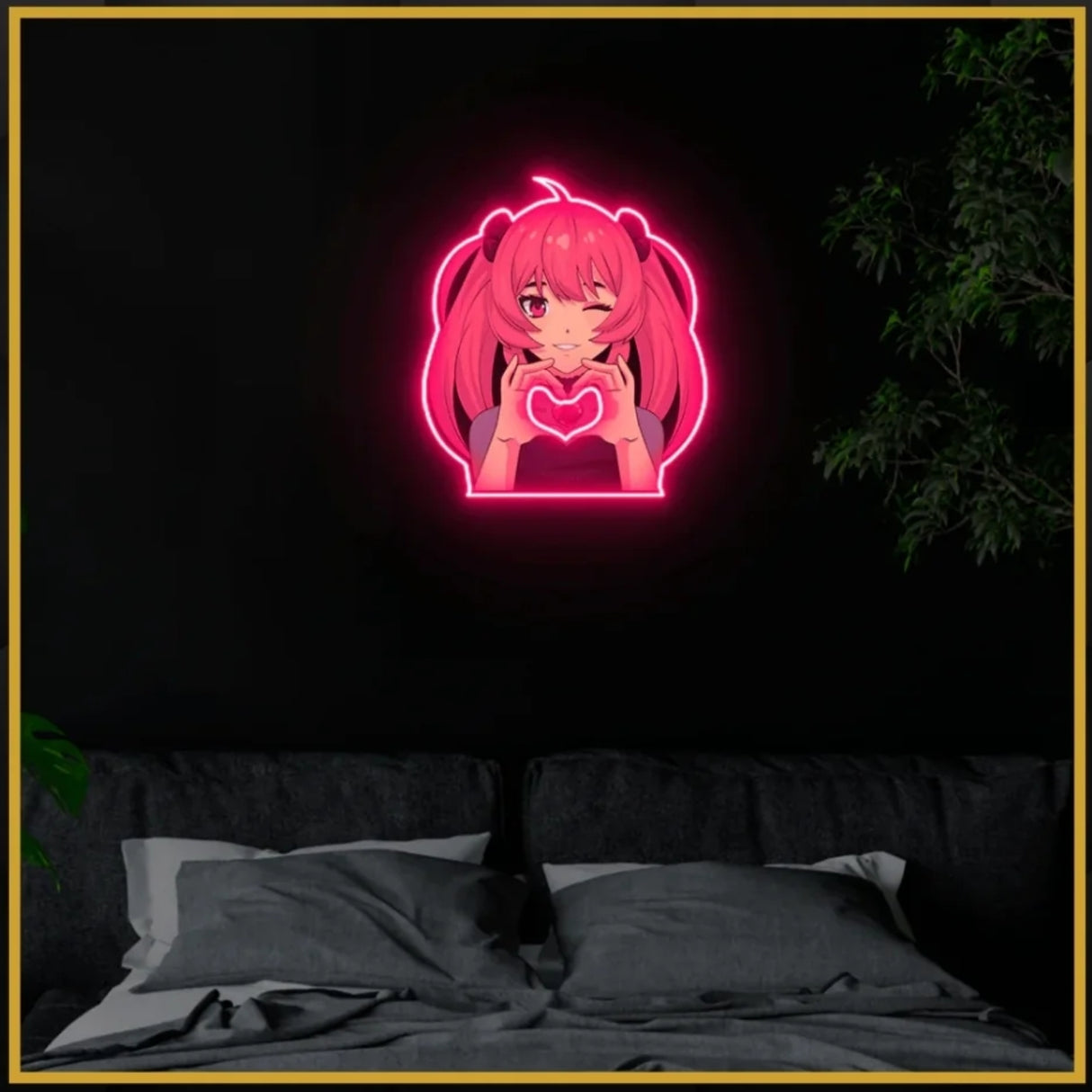 Anime Girl UV Neon Sign