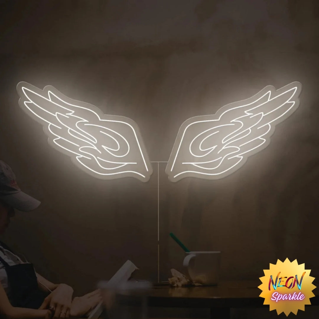 Icy Wings Neon Sign - Cool LED Aesthetic Decor by Neon Sparkle
