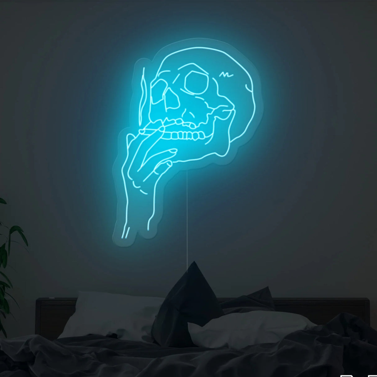 Smoking Skull Neon Sign