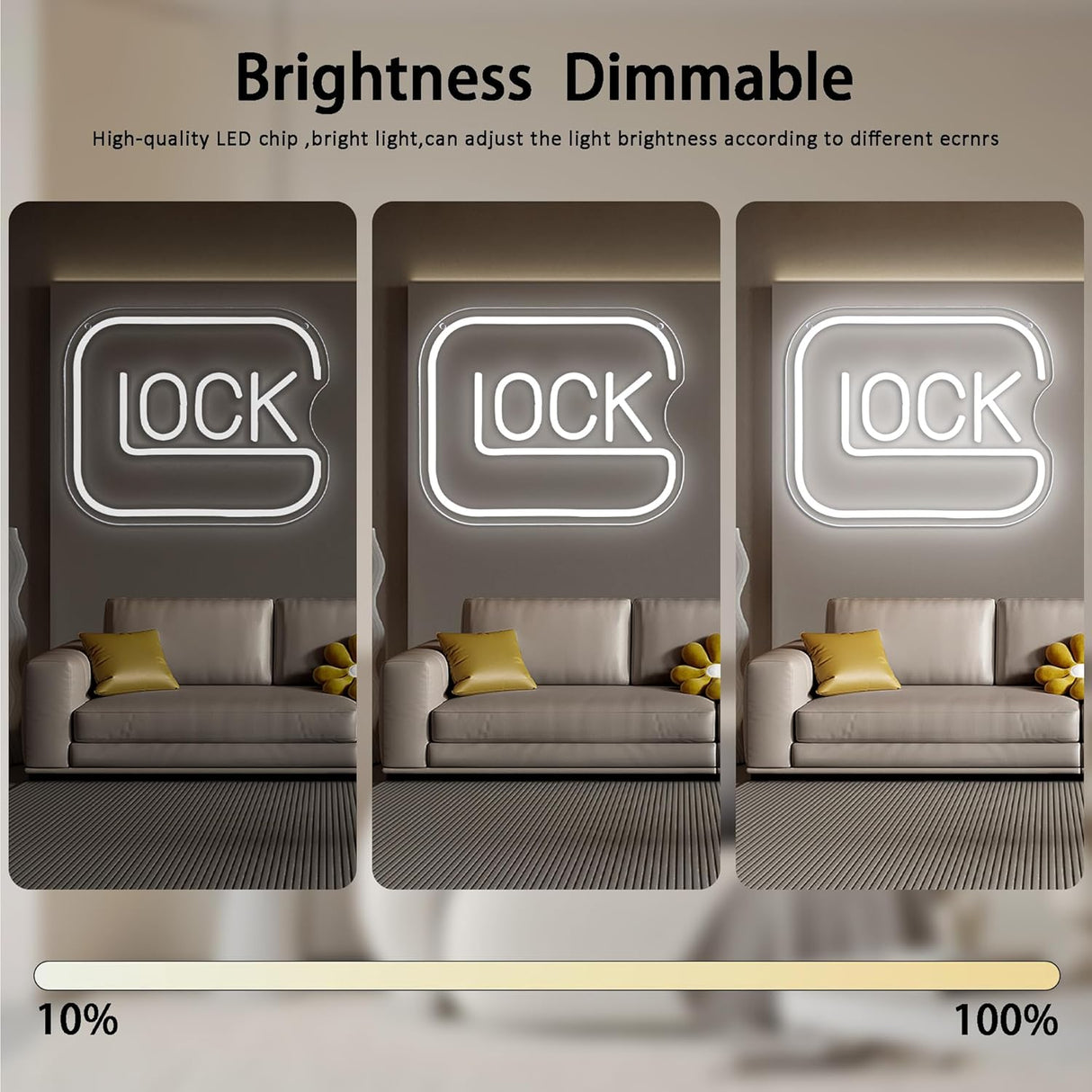 Lock Neon Signs for Wall Decor,Dimmable Game Neon Light for Gamer,Usb Powered Gaming Lights