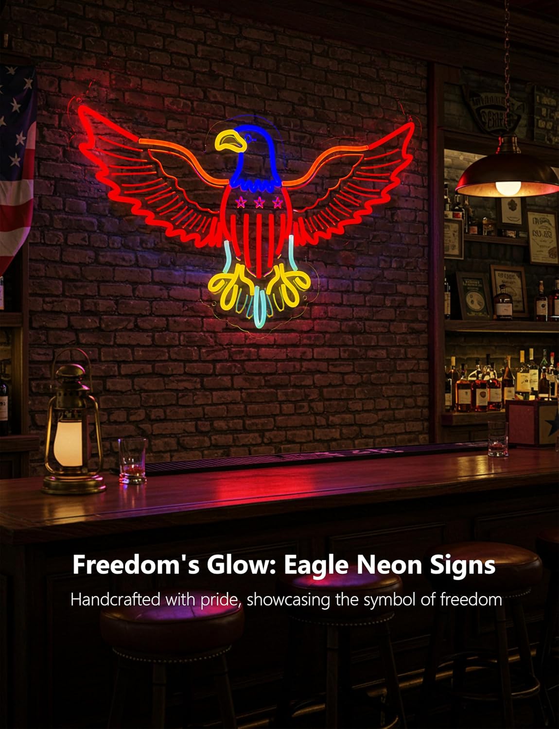 Eagle Neon Sign,Giant Eagles Light up Sign - Cool Neon Light Wall Decor for Home Karaoke Bar Restaurant