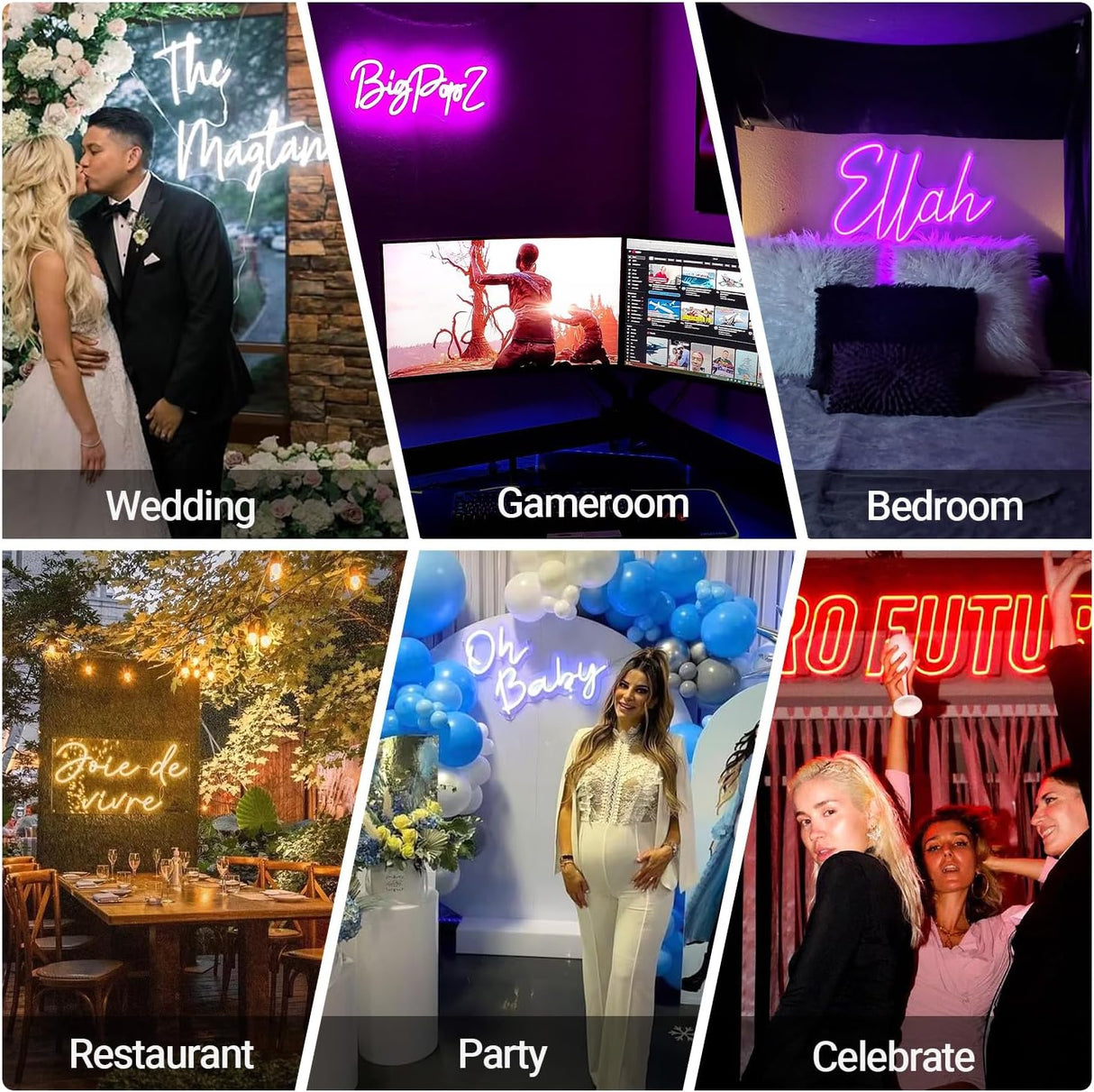 Large Custom Led Neon Name Sign for Room Decor, Personalized Large Led Name Light Sign - Neon Sign Customizable