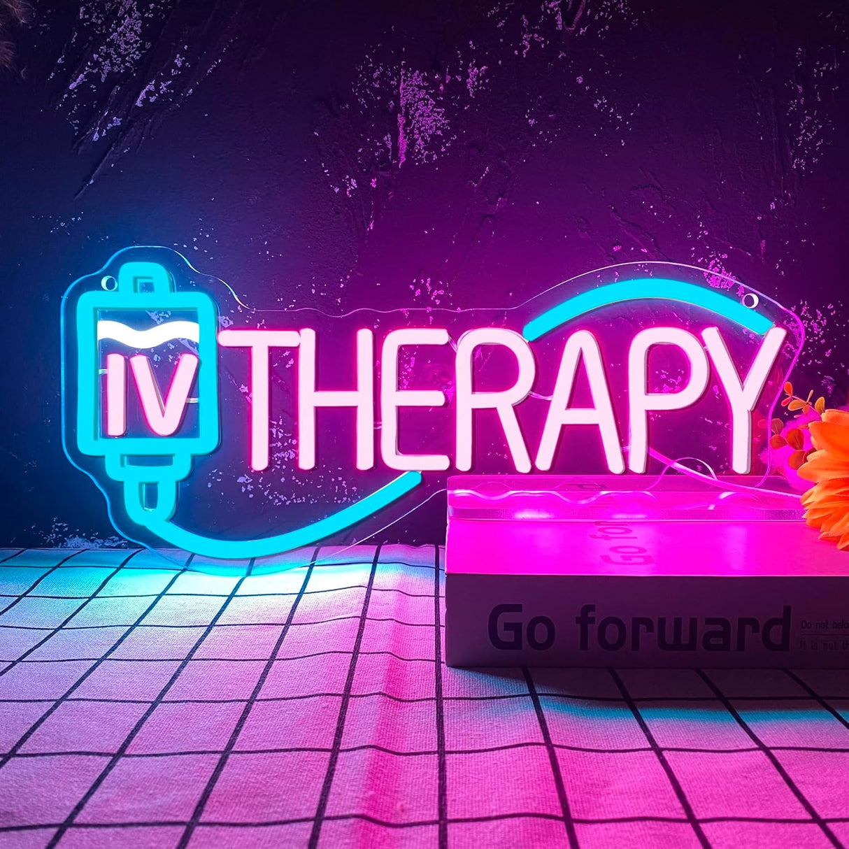 IV Therapy Neon Signs for Wall Decor,Dimmable Nurse Medical Spa Salon Neon Sign,USB Neon Light for Room Nurse