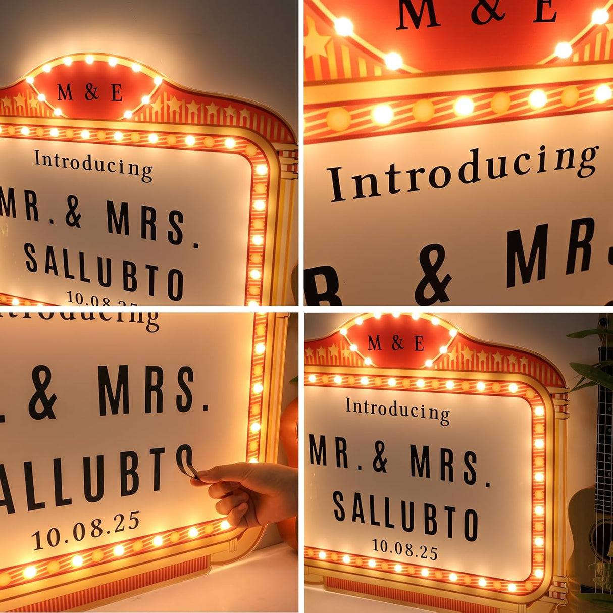 Personalized Wedding Entrance Props Led Marquee Sign for Reception, 22IN Custom