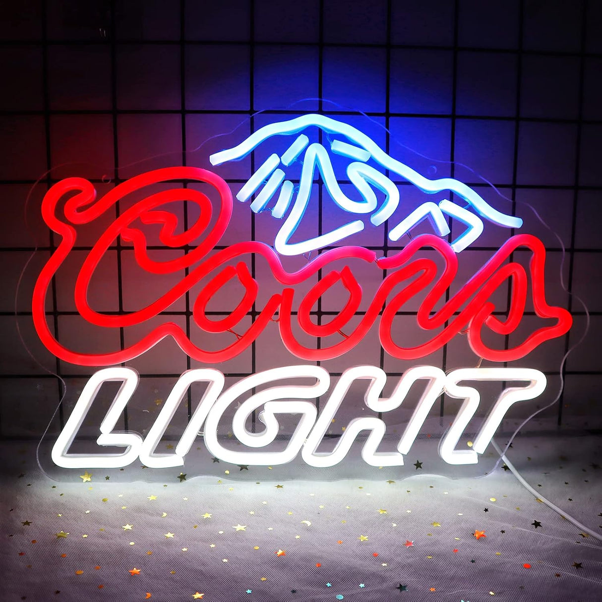 Crs Light Neon Signs 17 * 11 Inch(Azure+Red+White) + Bikini Coors Light Neon Signs 16.1 * 9.8 Inch(Azure+Red+White)