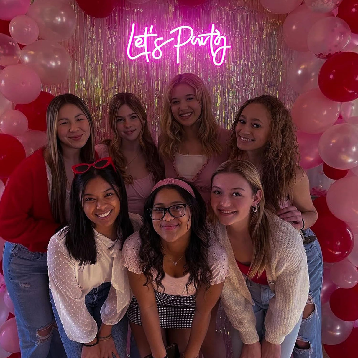 Let's Party Neon Sign, LED Neon Lights for Bedroom Wall Decor, Art Decorative Lights