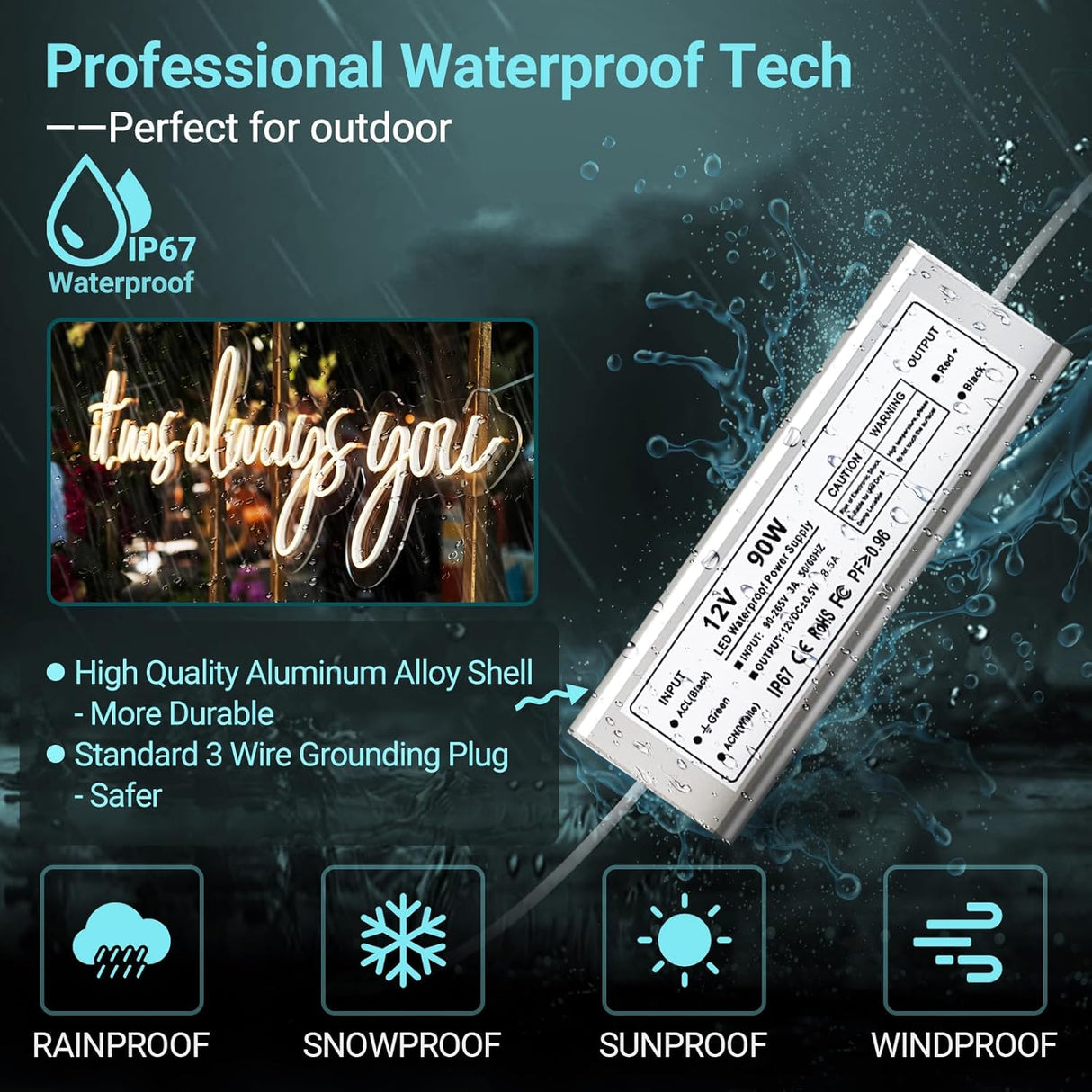 Outdoor Waterproof Neon Sign for Business, Professional Large Custom Outdoor Led Sign with Remote