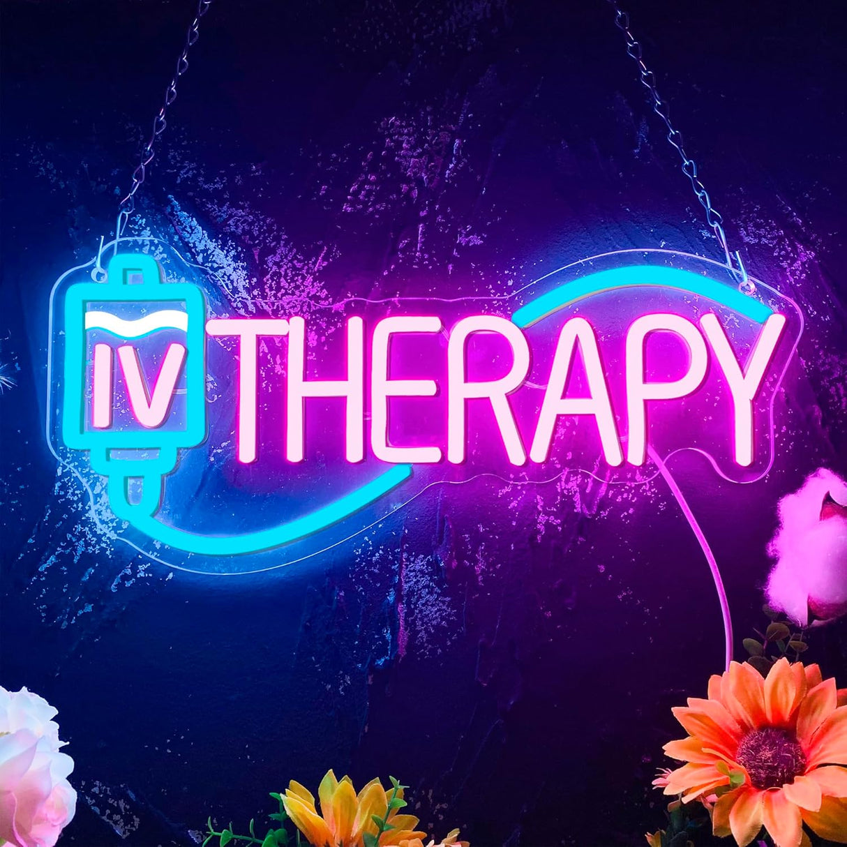 IV Therapy Neon Signs for Wall Decor,Dimmable Nurse Medical Spa Salon Neon Sign,USB Neon Light for Room Nurse