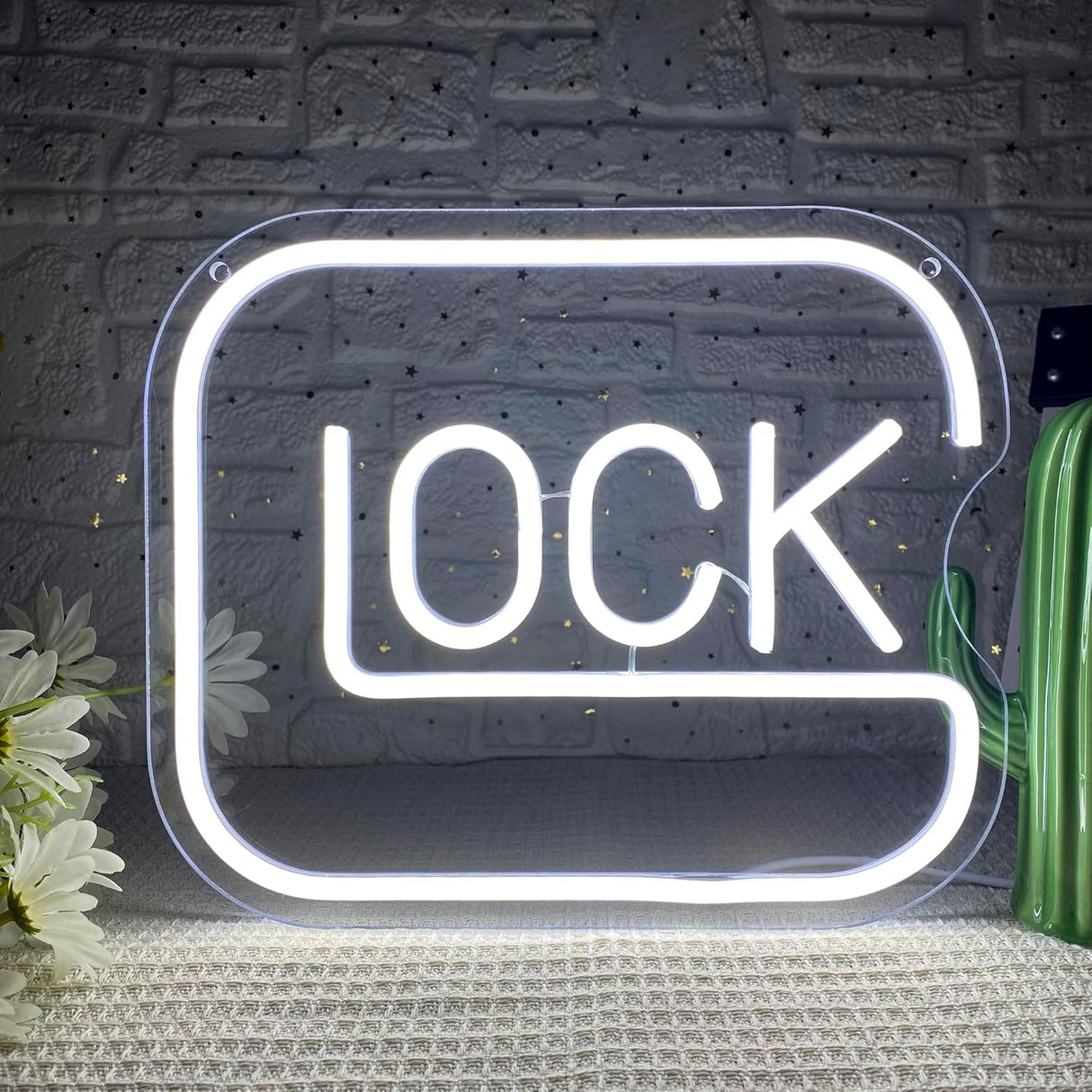 Lock Neon Signs for Wall Decor,Dimmable Game Neon Light for Gamer,Usb Powered Gaming Lights