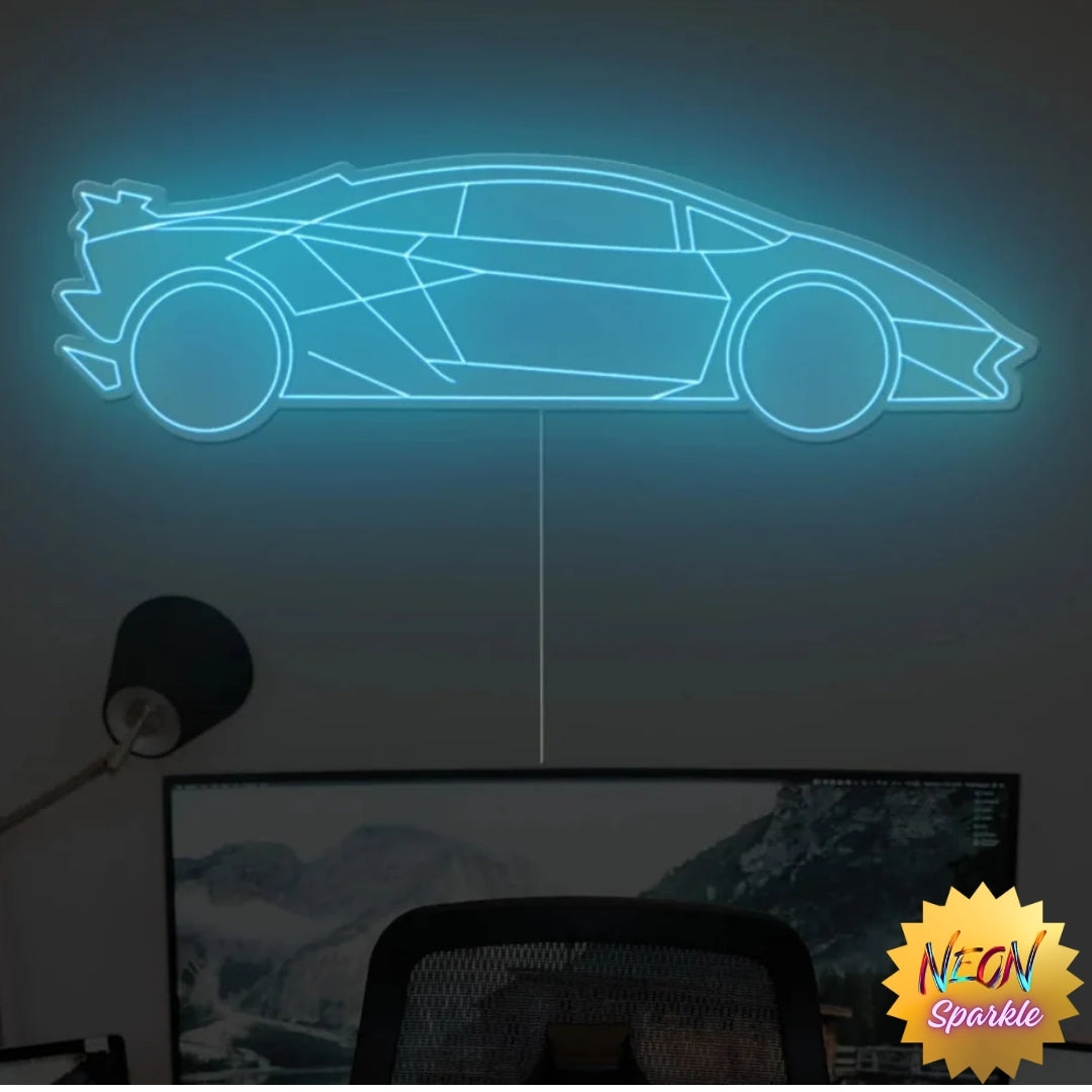 Lamborghini Car Neon Sign - Luxurious LED Auto Decor by Neon Sparkle