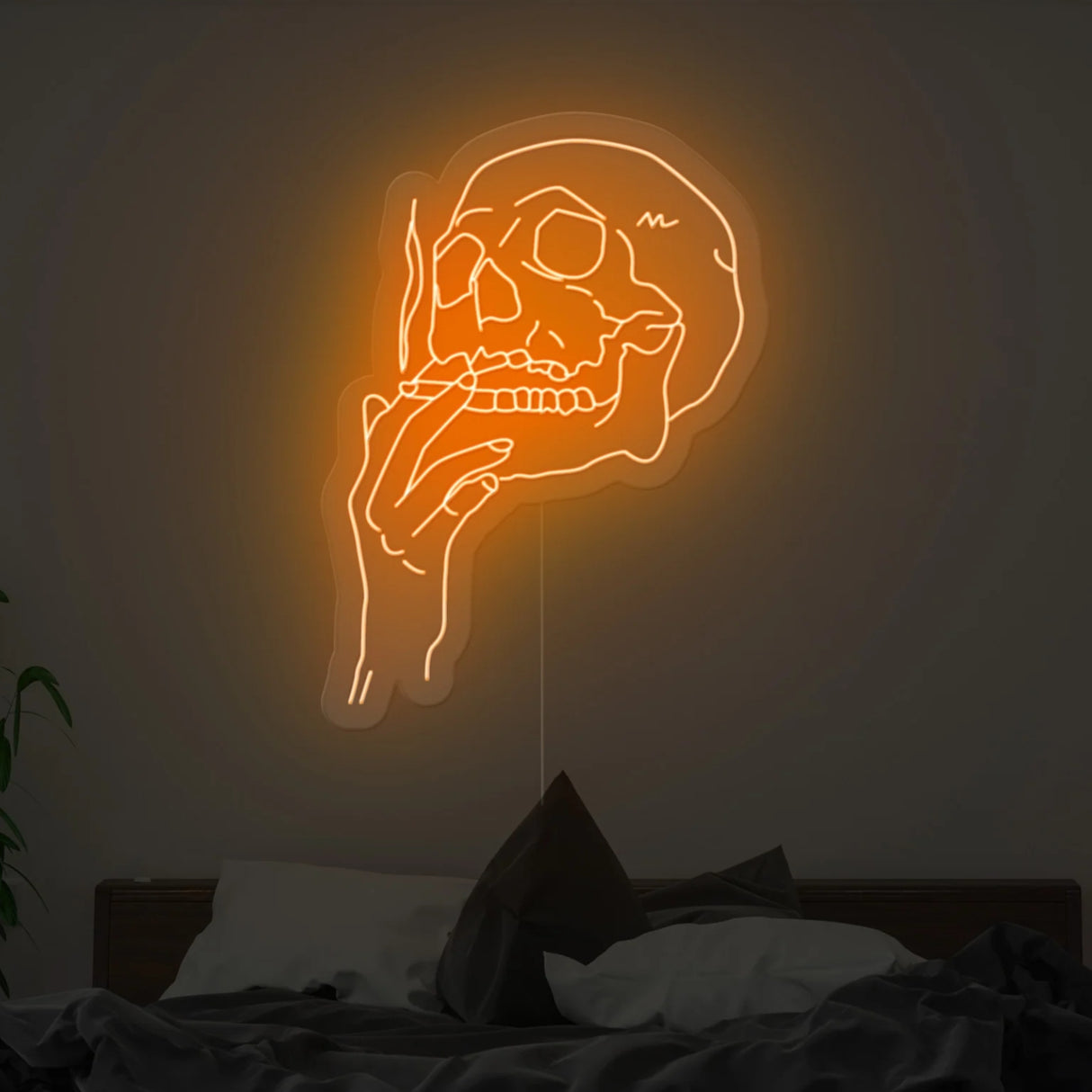 Smoking Skull Neon Sign