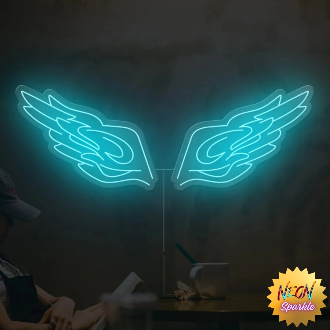 Icy Wings Neon Sign - Cool LED Aesthetic Decor by Neon Sparkle
