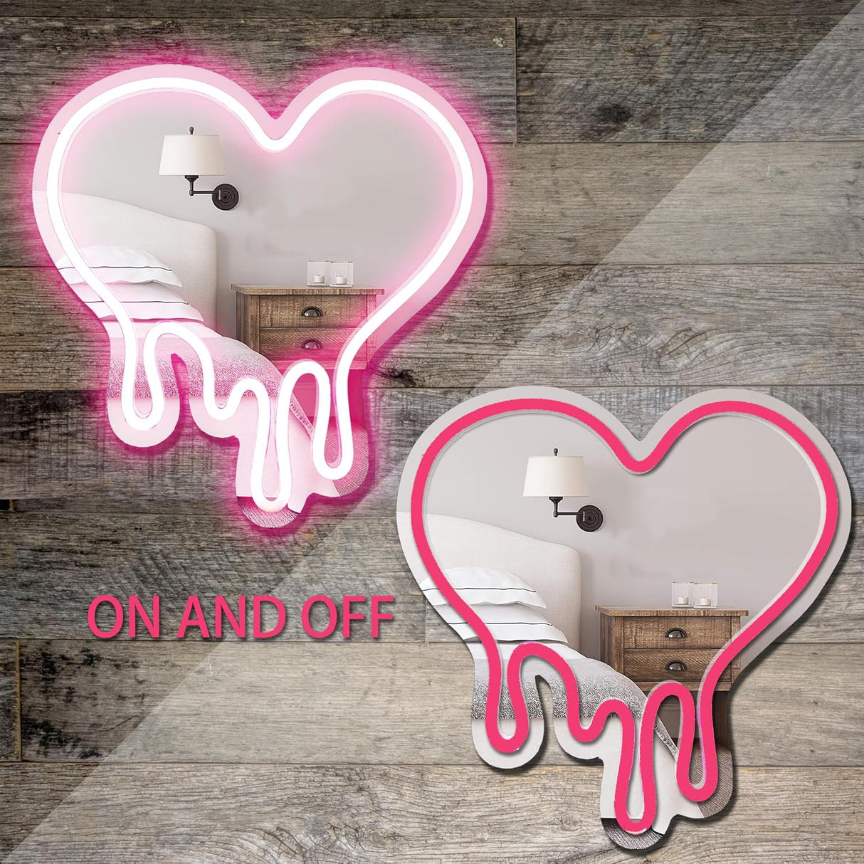 Heart Neon Sign - Heart-Melting Wall Decor, USB Powered LED Light in Pink