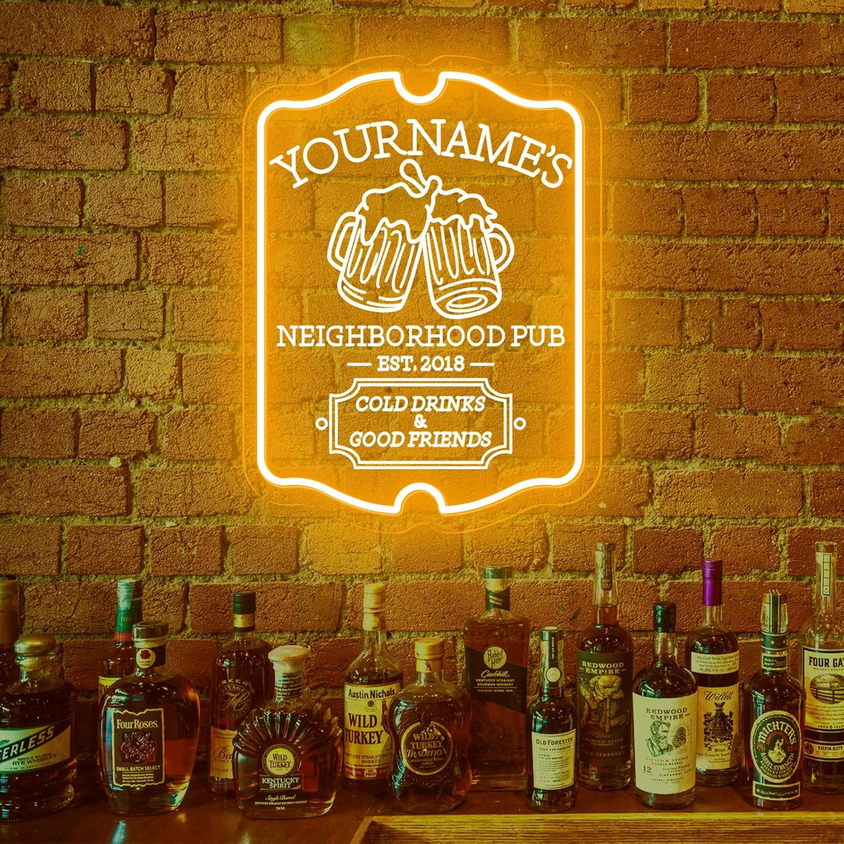 Neon Sign Customizable Home Bar For Man Cave,Custom Led Sign For Personalized Gifts For Father