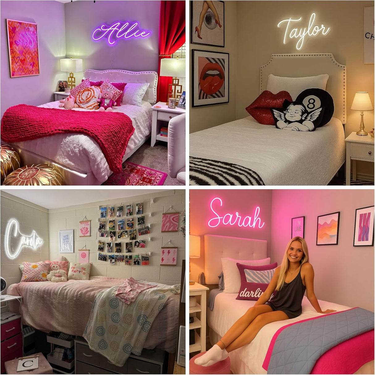 Dimmable Neon Name Sign Personalized for Bedroom, Name Light up Sign for Dorm Wedding Backdrop Birthday Party