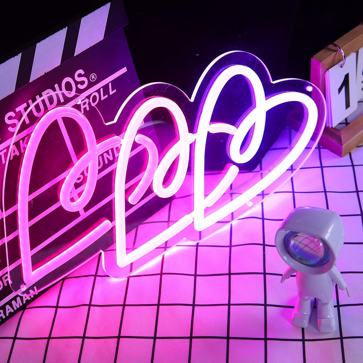 Neon Light Three Heart Light Sign for Girl Room/Party Decor,Birthday or Holiday Gifts for Children, Your Loved Ones, Parents and Friends (Neon Light Heart)