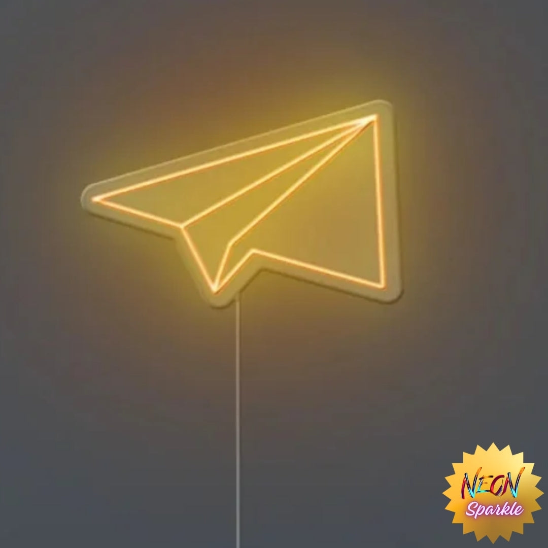 Paper Rocket Neon Sign - Whimsical LED Decor by Neon Sparkle