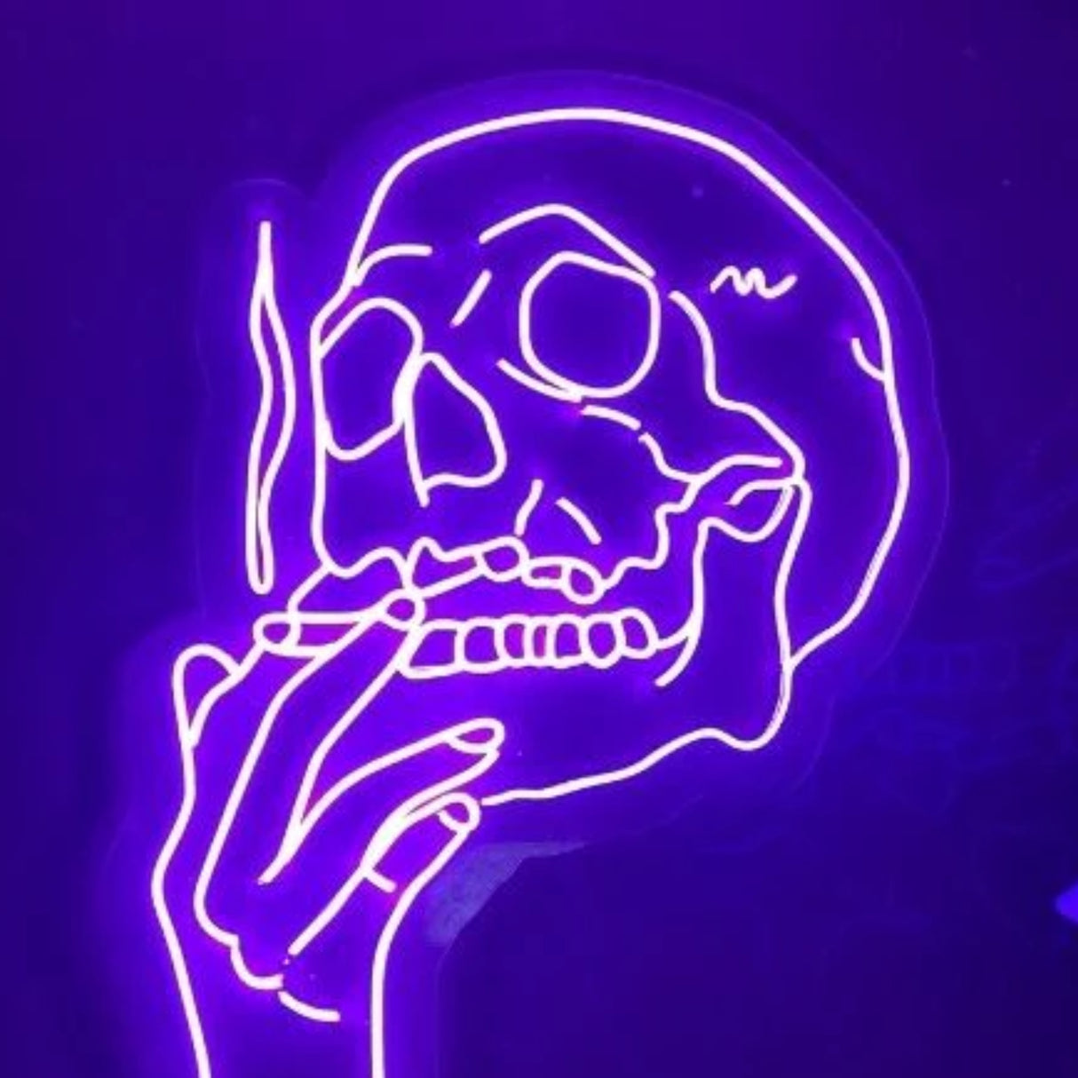 Smoking Skull Neon Sign
