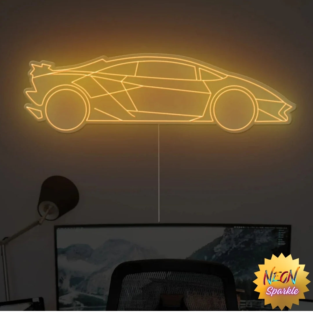 Lamborghini Car Neon Sign - Luxurious LED Auto Decor by Neon Sparkle