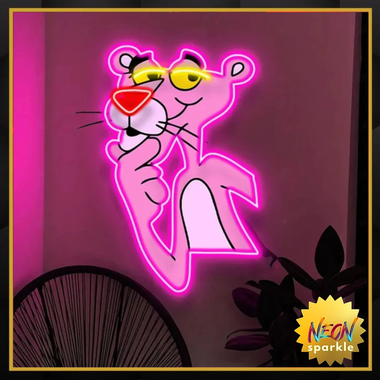 Vintage Pink Panther UV Neon Sign Add Retro Charm with a Funky Glow!